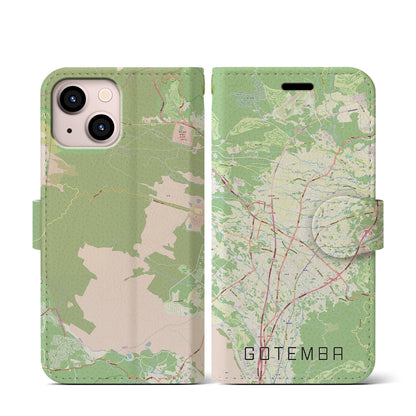 【御殿場（静岡県）】地図柄iPhoneケース（手帳タイプ）ナチュラル・iPhone 13 mini 用