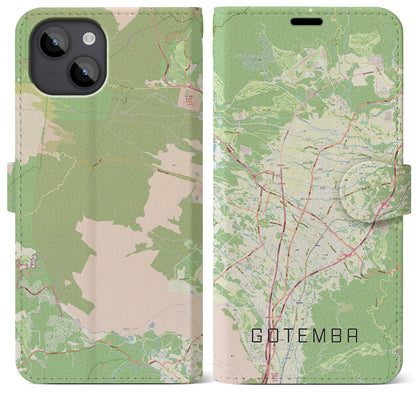 【御殿場（静岡県）】地図柄iPhoneケース（手帳タイプ）ナチュラル・iPhone 14 Plus 用