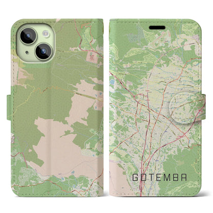 【御殿場（静岡県）】地図柄iPhoneケース（手帳タイプ）ナチュラル・iPhone 15 用