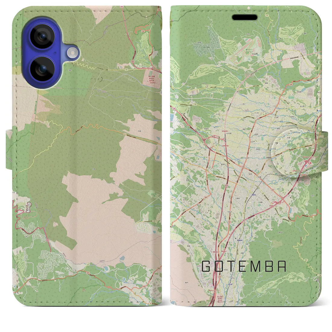 【御殿場(静岡県)】地図柄iPhoneケース(手帳タイプ)ナチュラル・iPhone 16 Pro Max 用