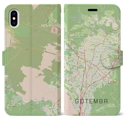 【御殿場（静岡県）】地図柄iPhoneケース（手帳タイプ）ナチュラル・iPhone XS Max 用