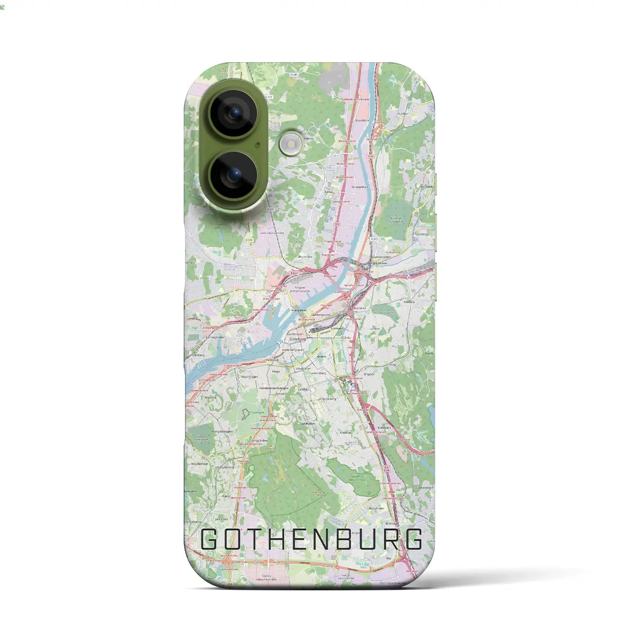 【ヨーテボリ（スウェーデン）】地図柄iPhoneケース（バックカバータイプ）ナチュラル・iPhone 17 Pro Max 用