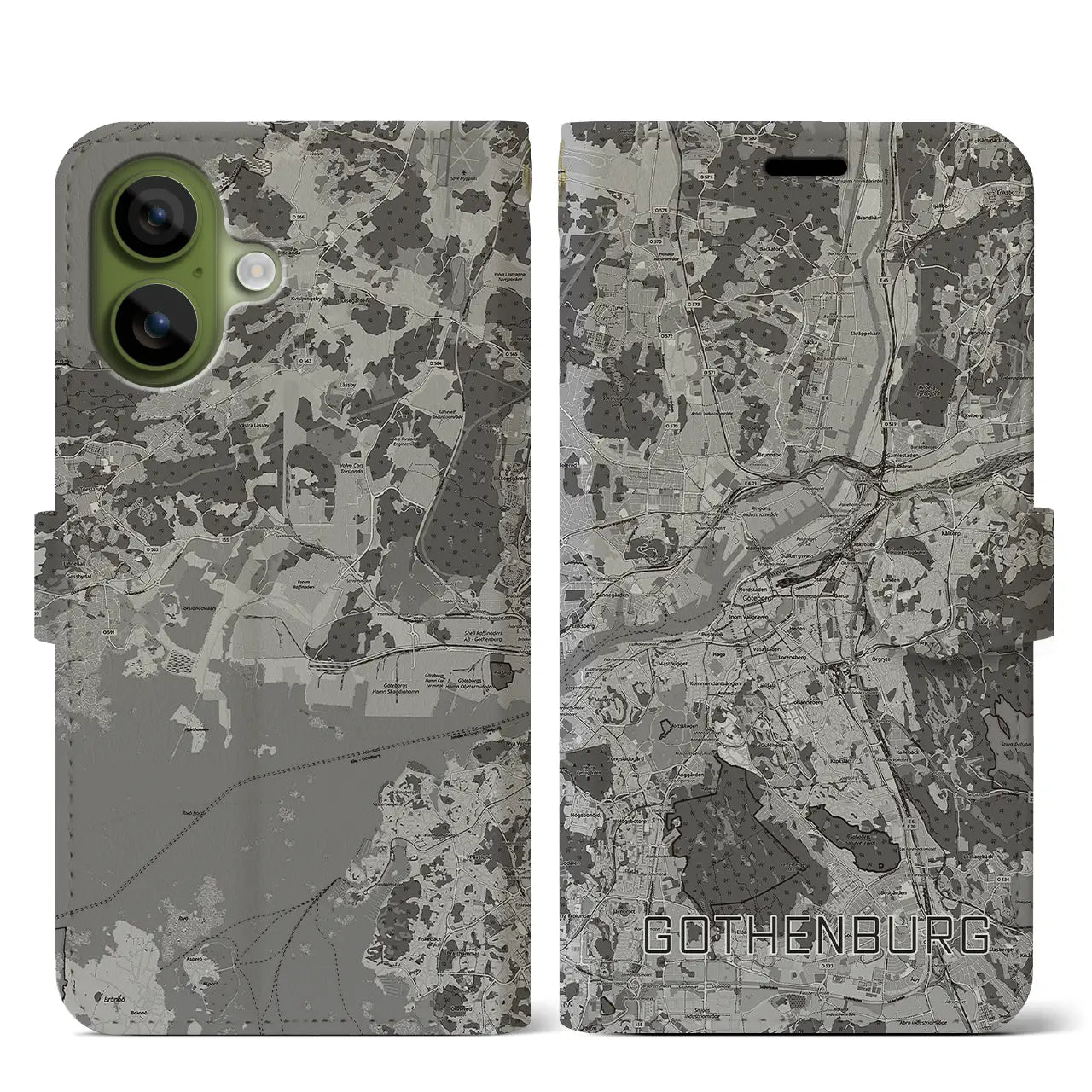 【ヨーテボリ（スウェーデン）】地図柄iPhoneケース（手帳タイプ）