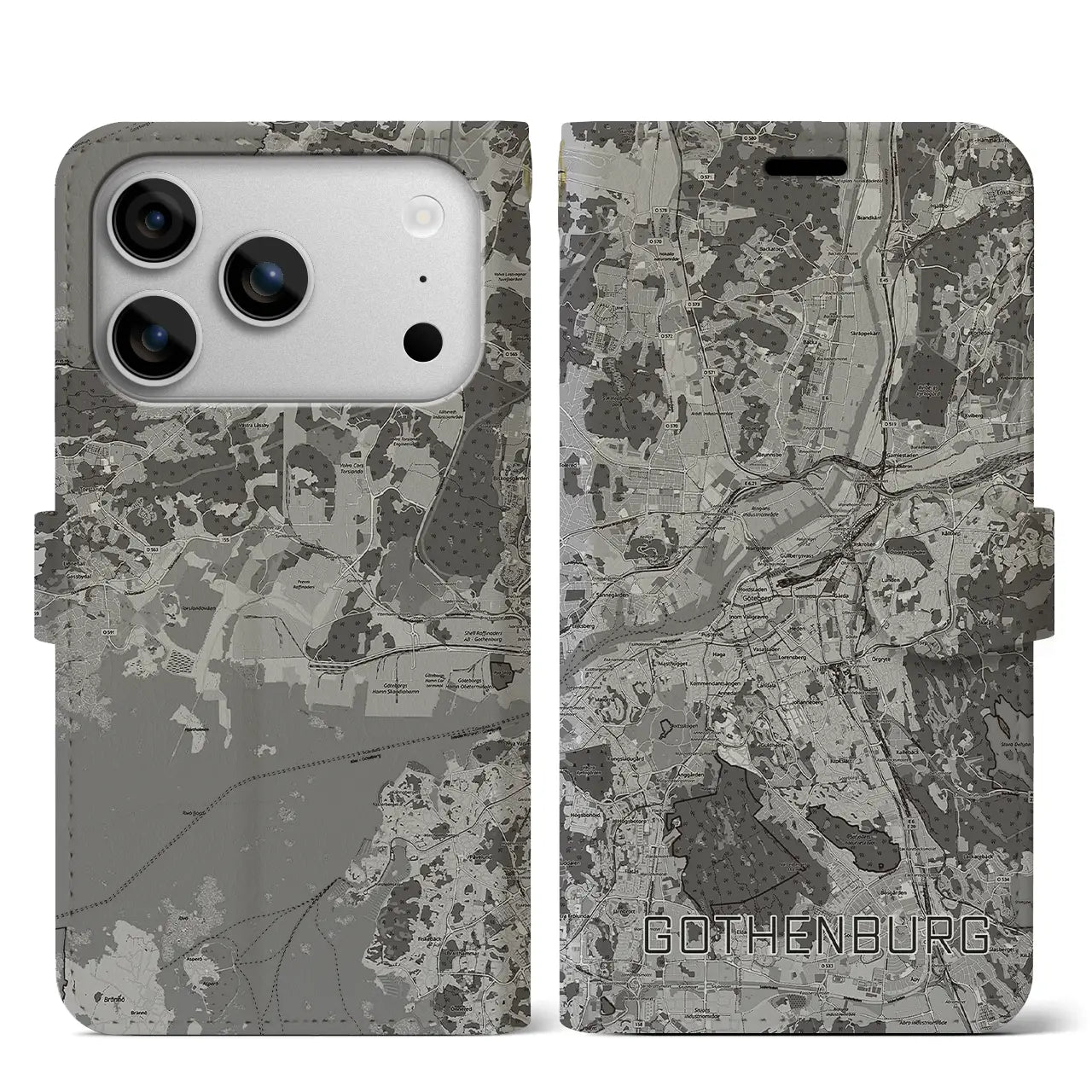 【ヨーテボリ（スウェーデン）】地図柄iPhoneケース（手帳タイプ）