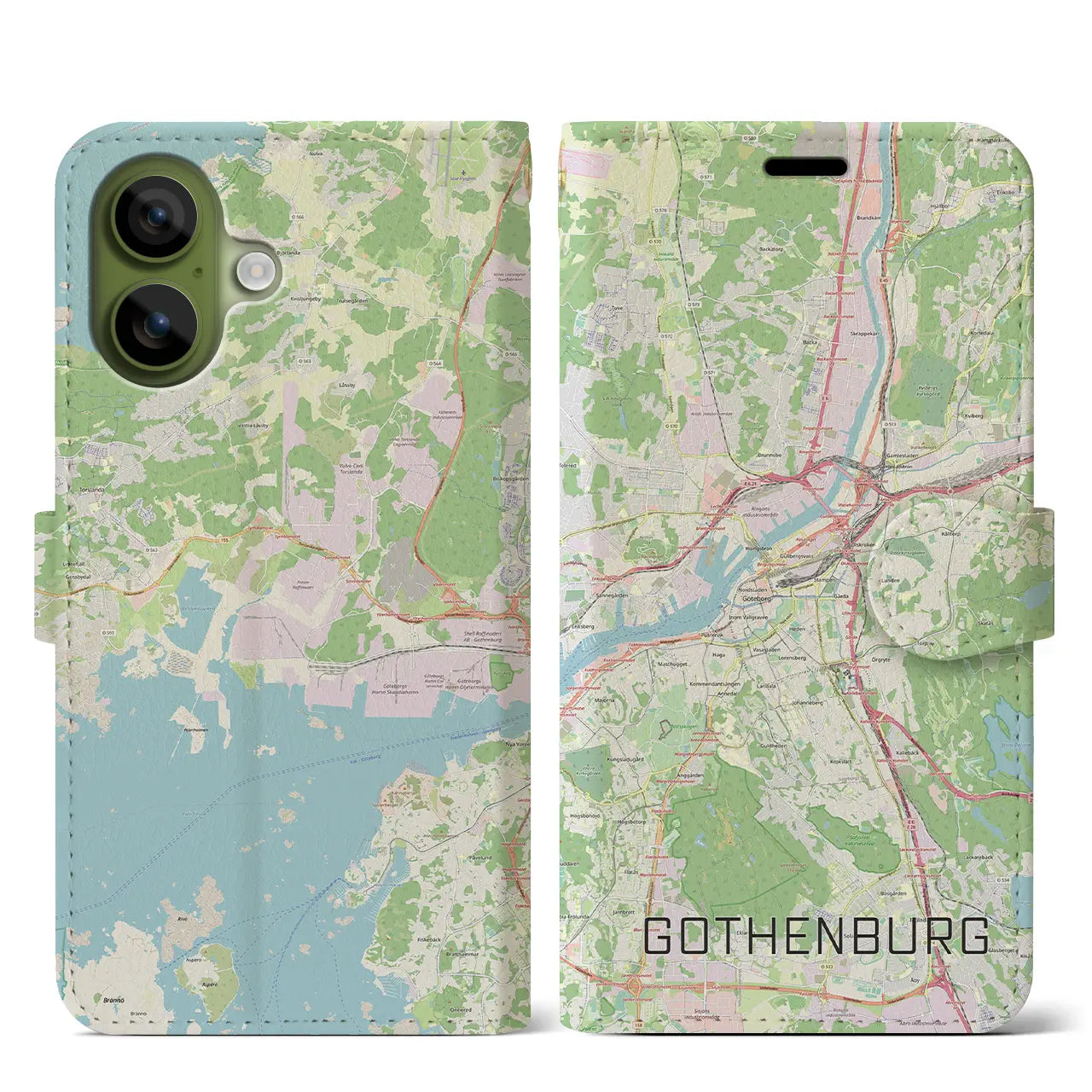 【ヨーテボリ（スウェーデン）】地図柄iPhoneケース（手帳タイプ）