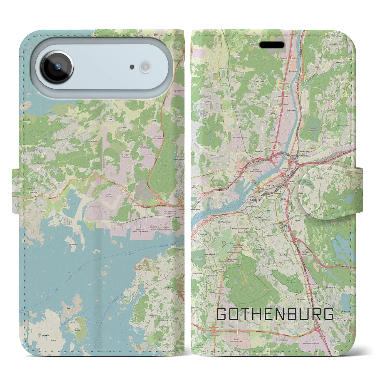 【ヨーテボリ（スウェーデン）】地図柄iPhoneケース（手帳タイプ）