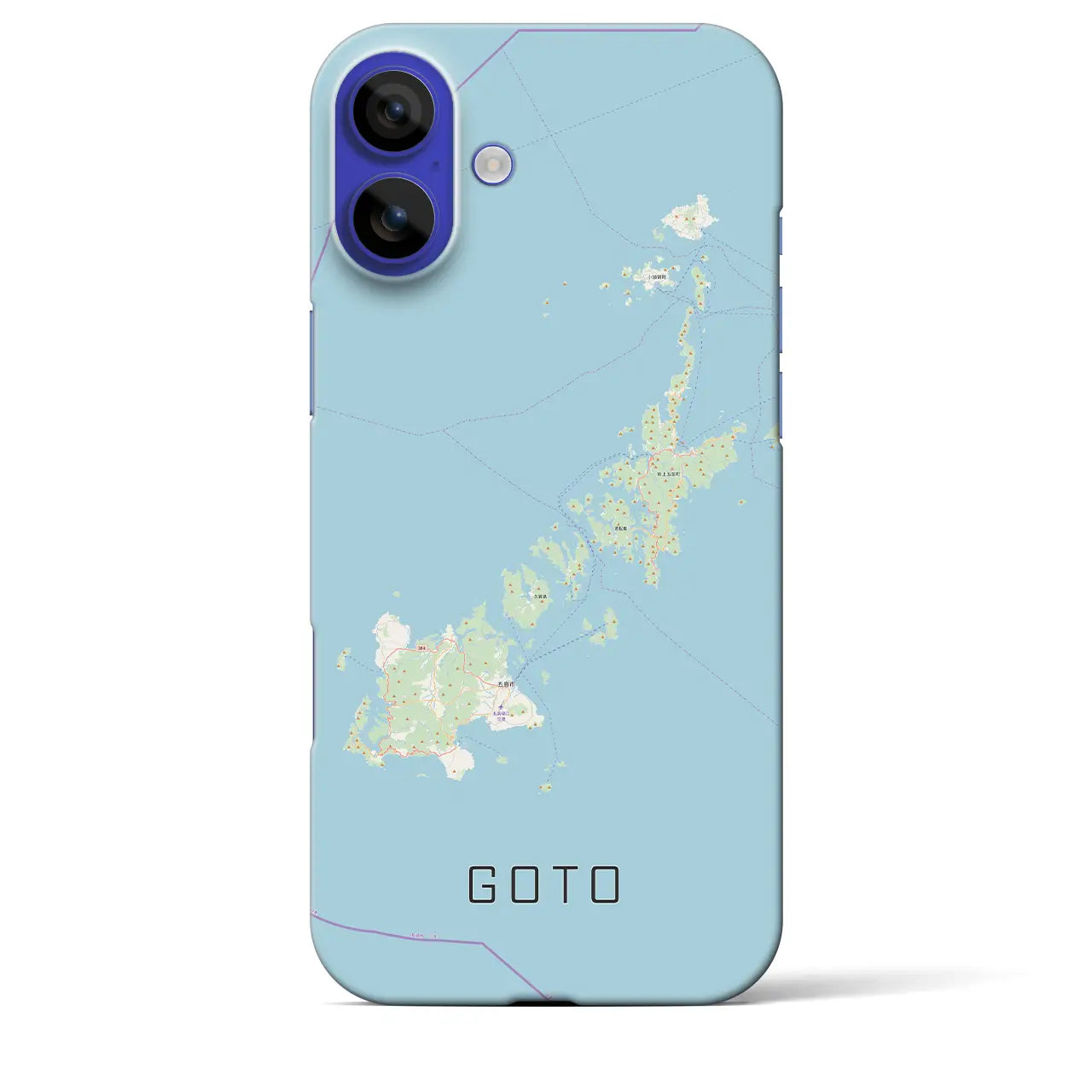 【五島（長崎県）】地図柄iPhoneケース（バックカバータイプ）ブラック・iPhone 16 Pro Max 用