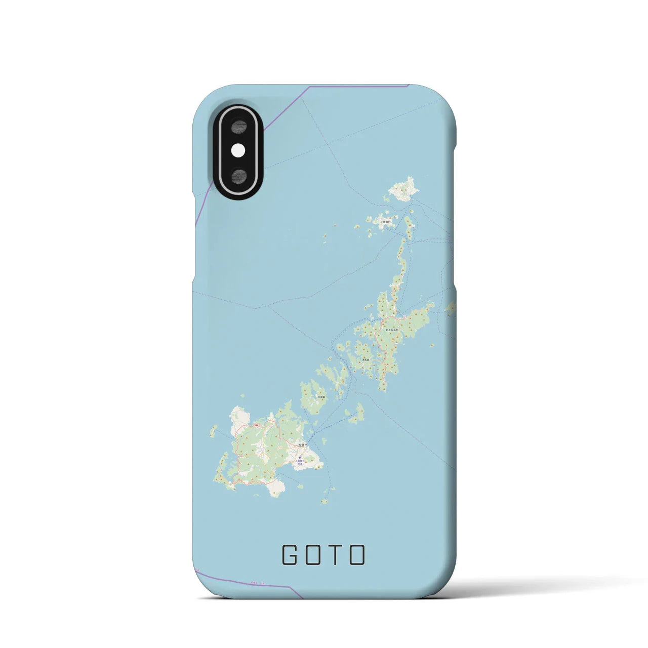 【五島（長崎県）】地図柄iPhoneケース（バックカバータイプ）