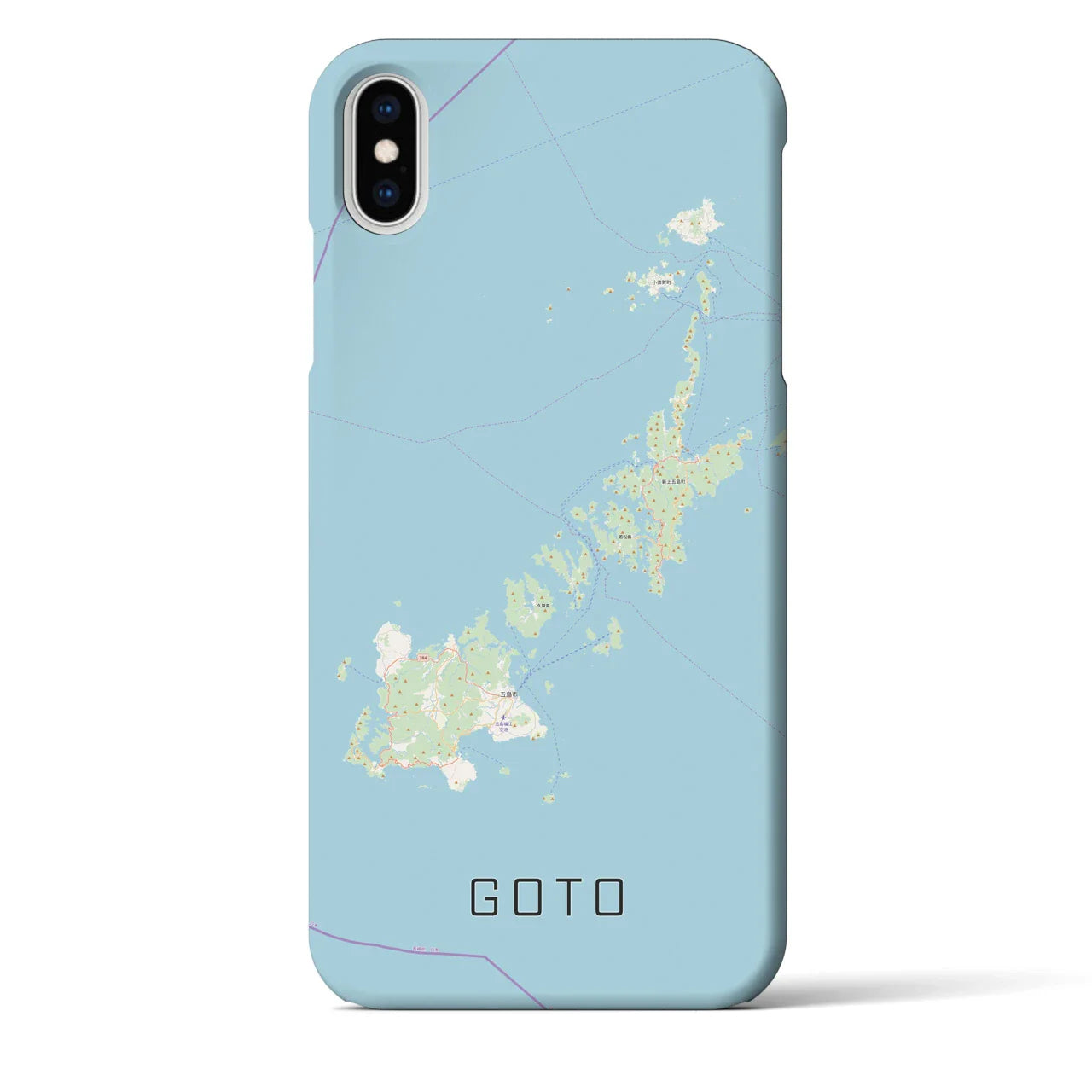 【五島（長崎県）】地図柄iPhoneケース（バックカバータイプ）