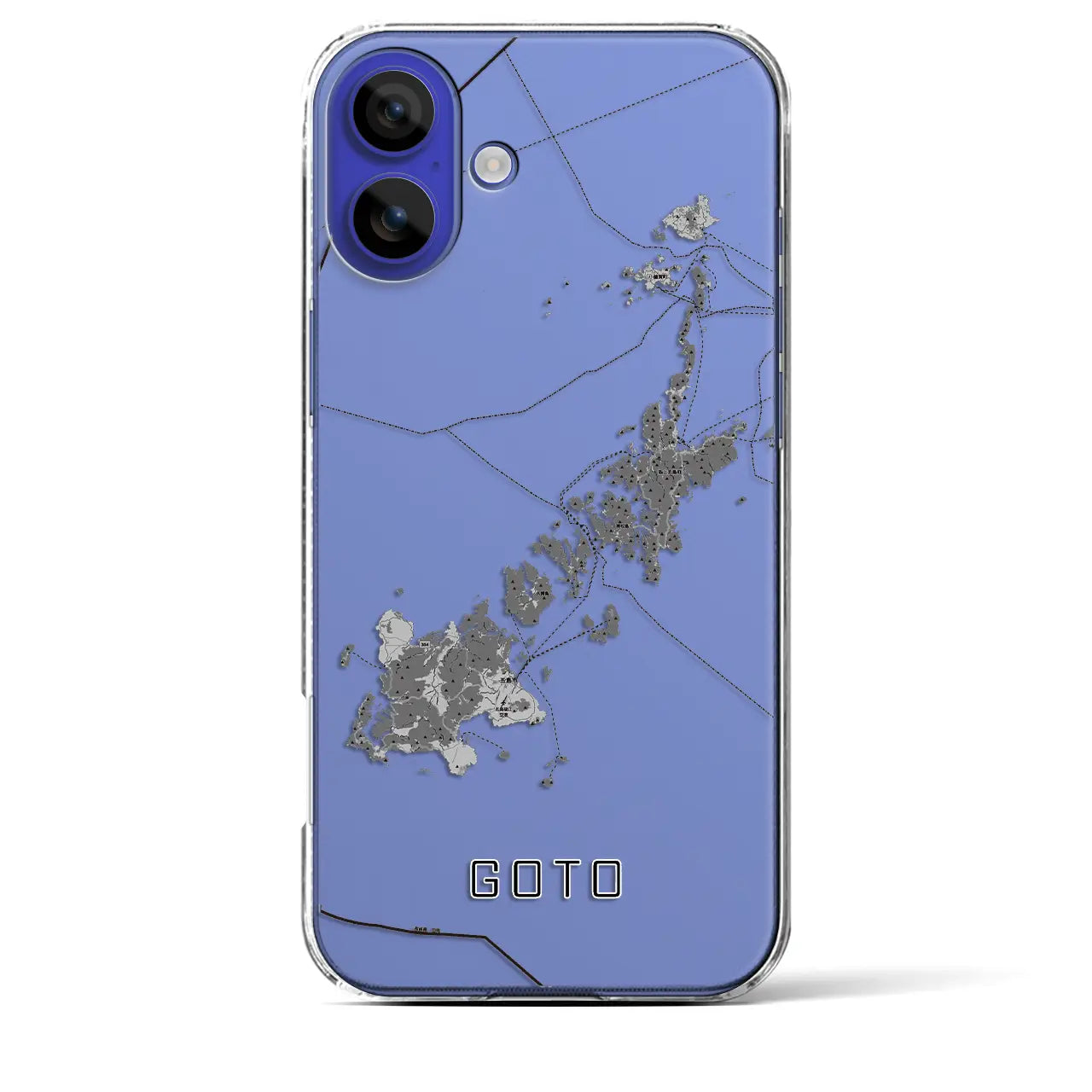 【五島（長崎県）】地図柄iPhoneケース（クリアタイプ）モノトーン・iPhone 16 Pro Max 用