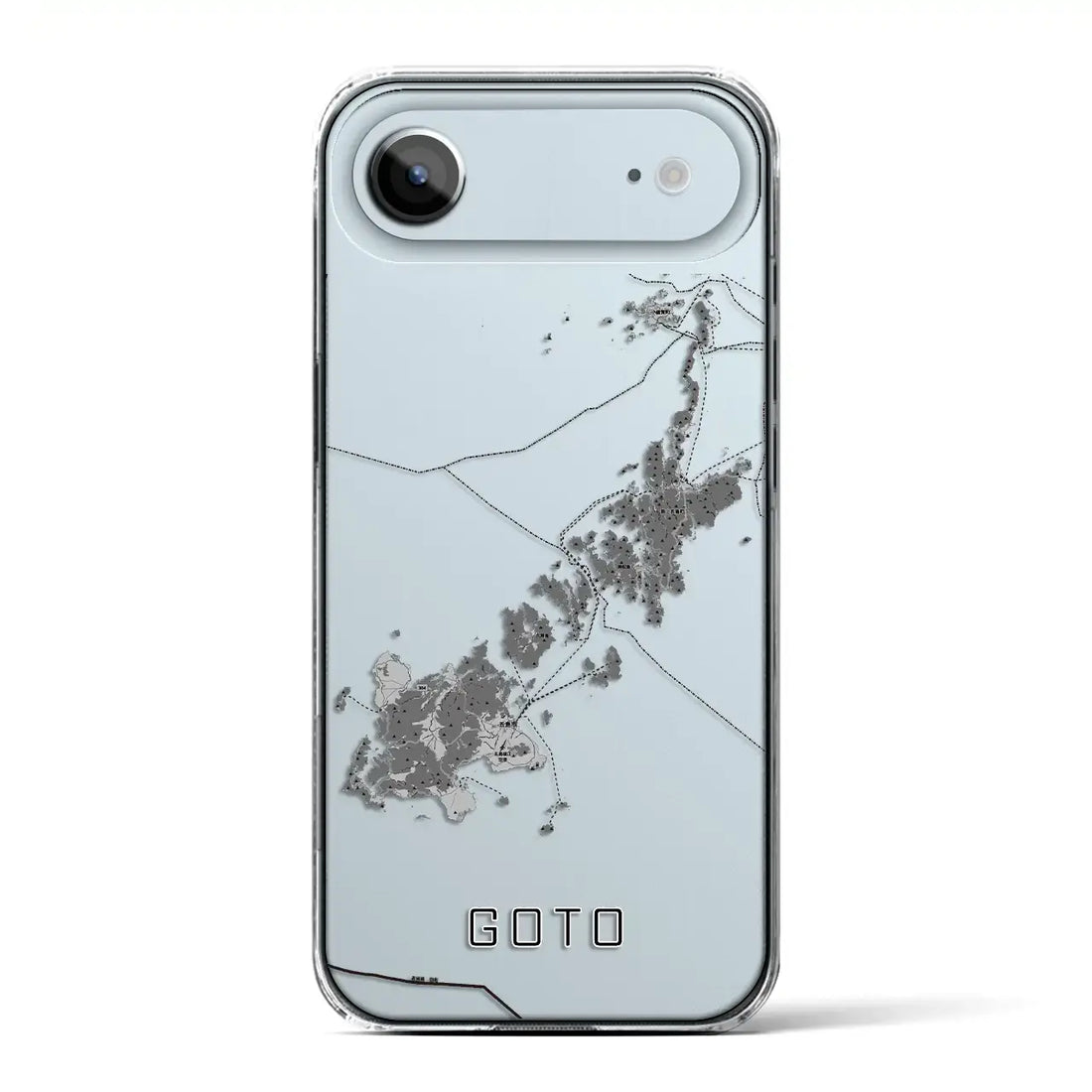 【五島（長崎県）】地図柄iPhoneケース（クリアタイプ）モノトーン・iPhone 17 Pro Max 用