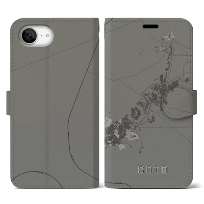 【五島（長崎県）】地図柄iPhoneケース（手帳タイプ）