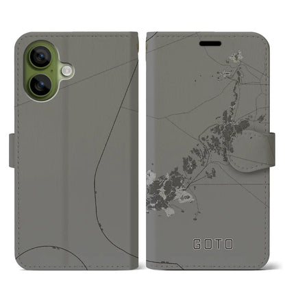 【五島（長崎県）】地図柄iPhoneケース（手帳タイプ）