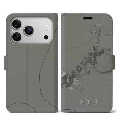 【五島（長崎県）】地図柄iPhoneケース（手帳タイプ）