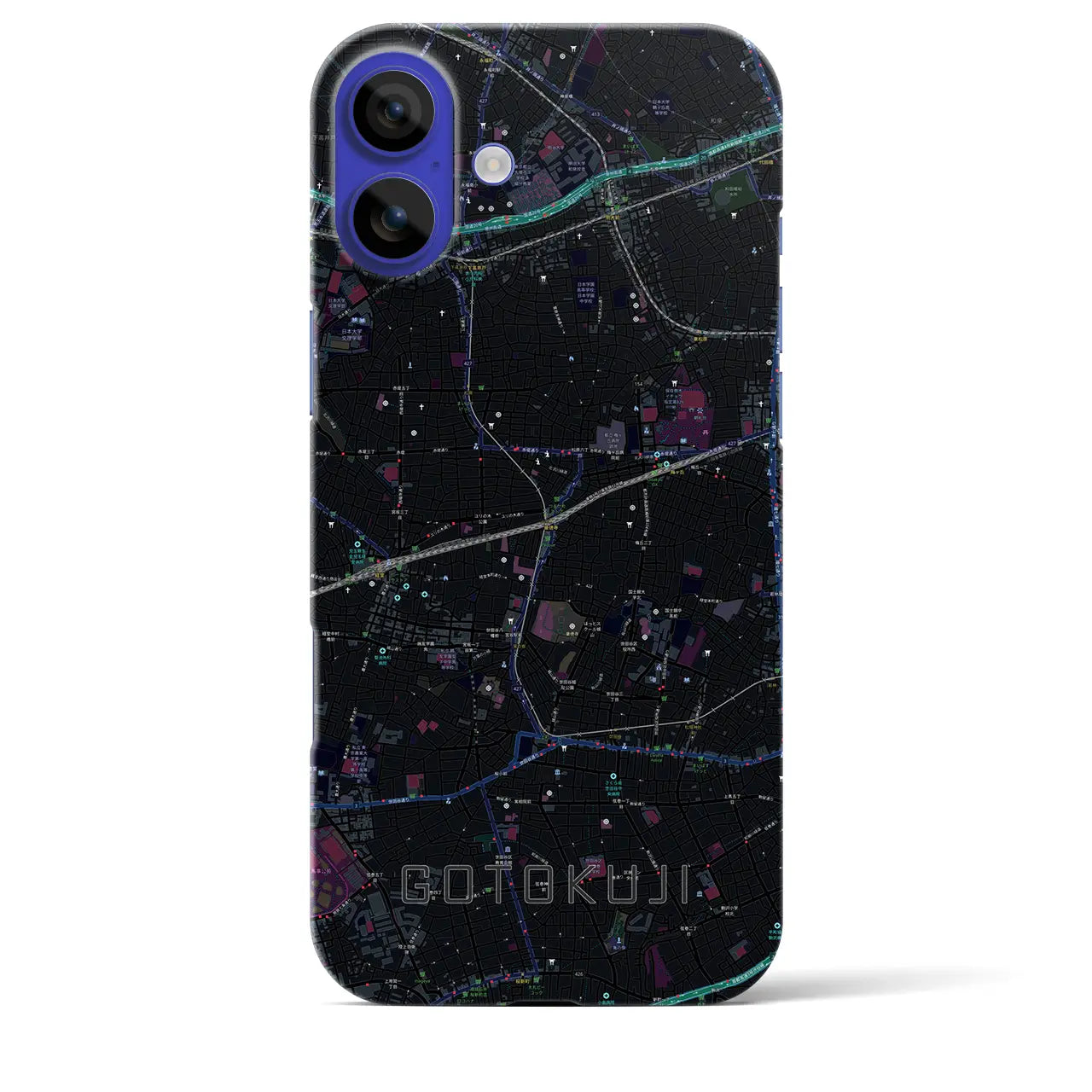 【豪徳寺（東京都）】地図柄iPhoneケース（バックカバータイプ）