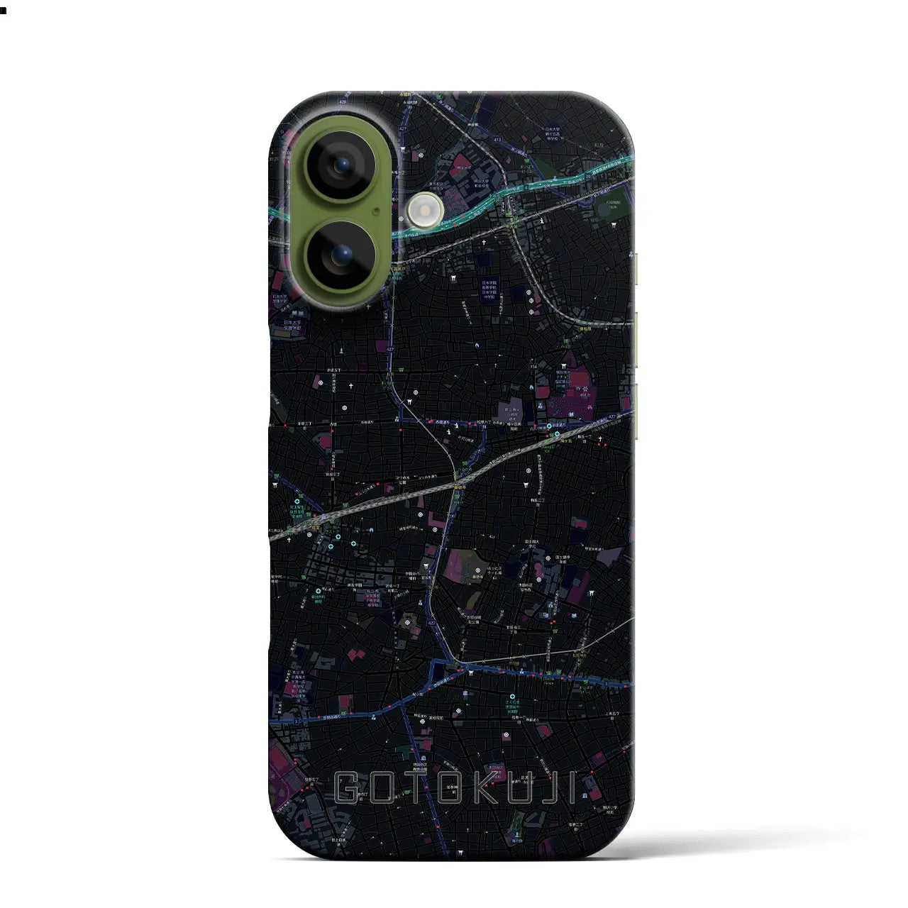 【豪徳寺（東京都）】地図柄iPhoneケース（バックカバータイプ）