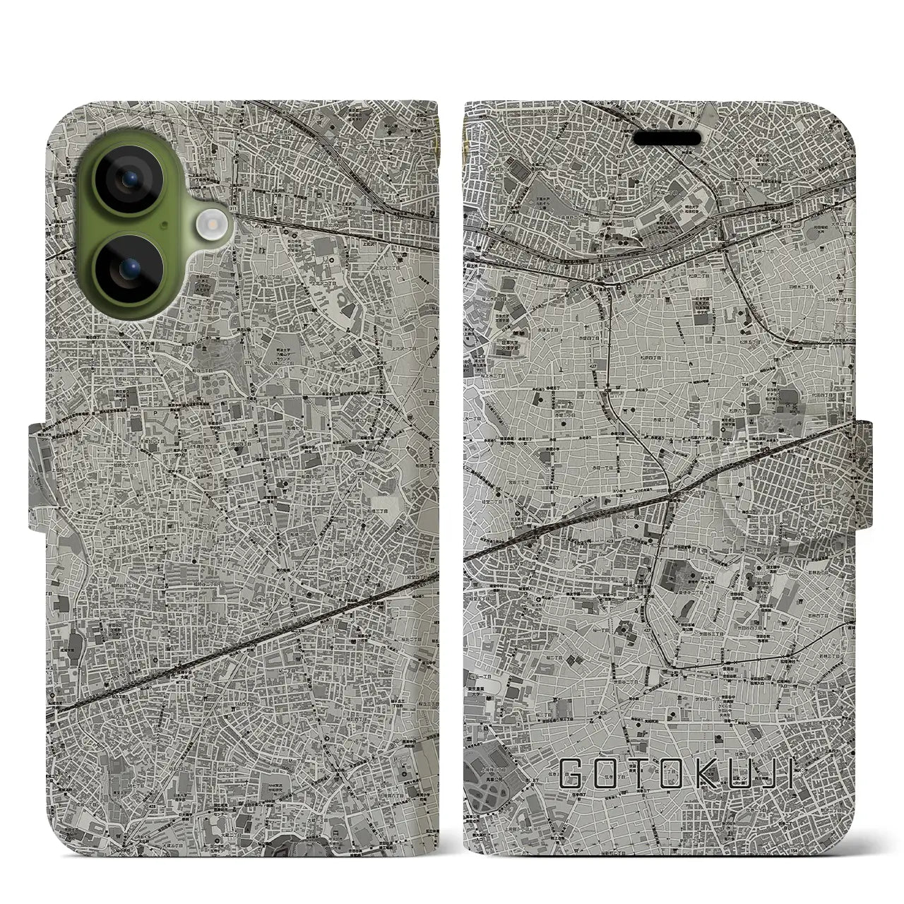 【豪徳寺（東京都）】地図柄iPhoneケース（手帳タイプ）