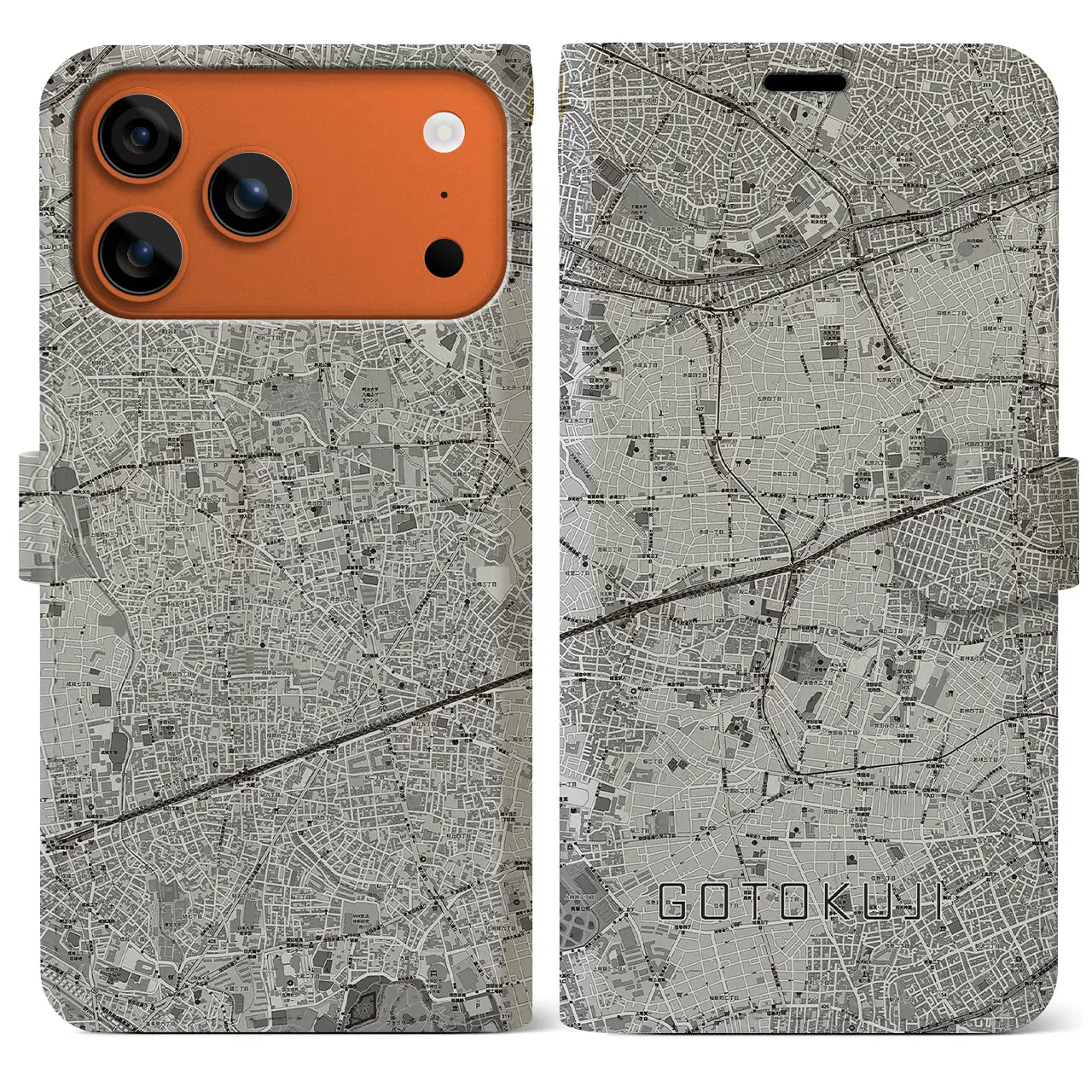 【豪徳寺（東京都）】地図柄iPhoneケース（手帳タイプ）