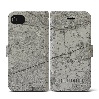 【豪徳寺（東京都）】地図柄iPhoneケース（手帳タイプ）モノトーン・iPhone SE（第3 / 第2世代） / 8 / 7 / 6s / 6 用