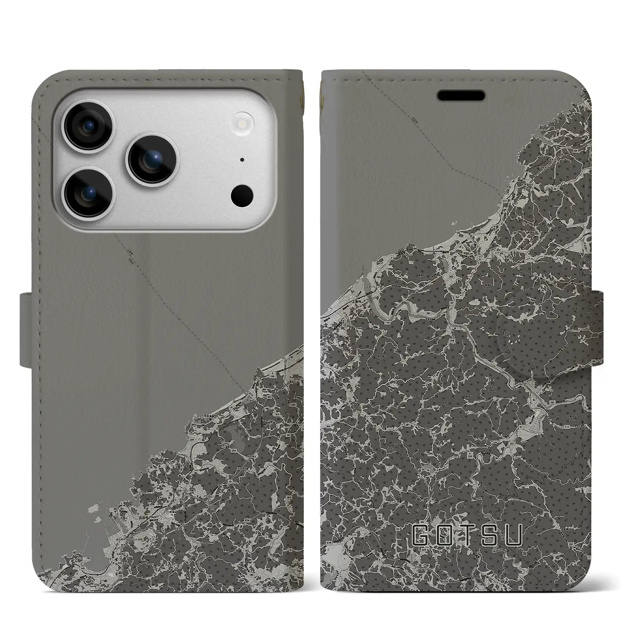 【江津（島根県）】地図柄iPhoneケース（手帳タイプ）