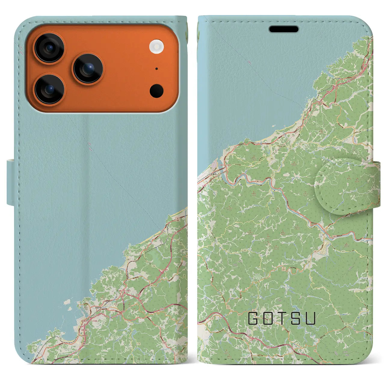 【江津（島根県）】地図柄iPhoneケース（手帳タイプ）