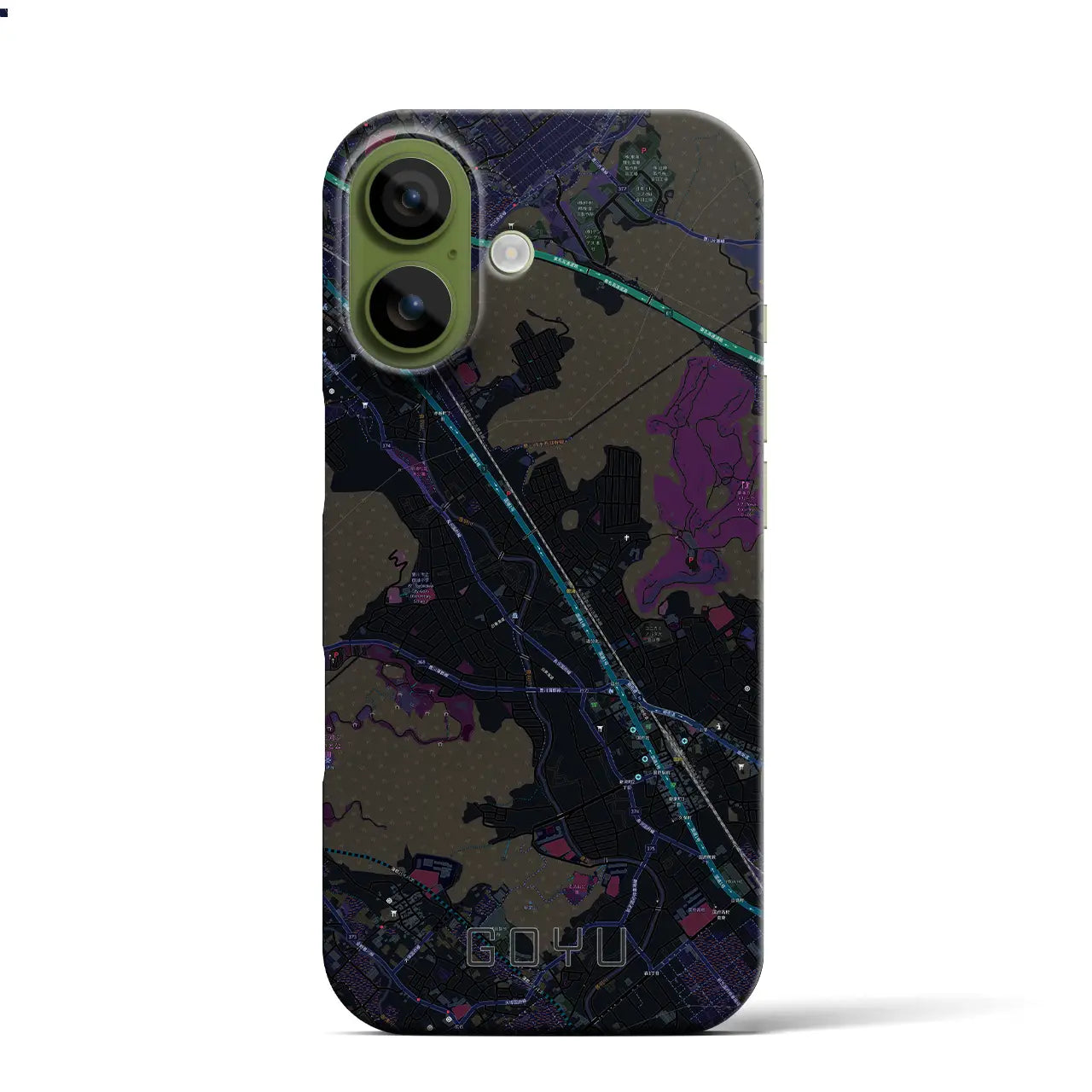 【御油（愛知県）】地図柄iPhoneケース（バックカバータイプ）