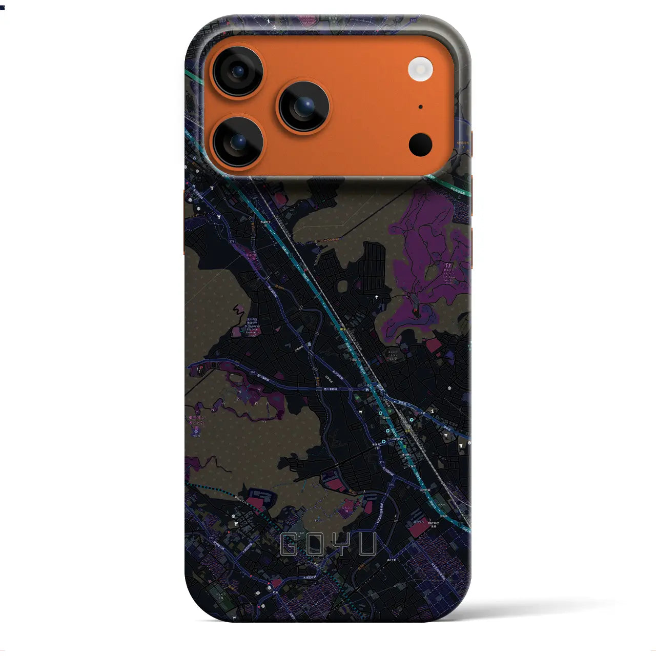 【御油（愛知県）】地図柄iPhoneケース（バックカバータイプ）