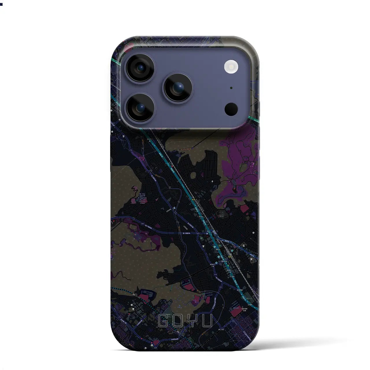 【御油（愛知県）】地図柄iPhoneケース（バックカバータイプ）