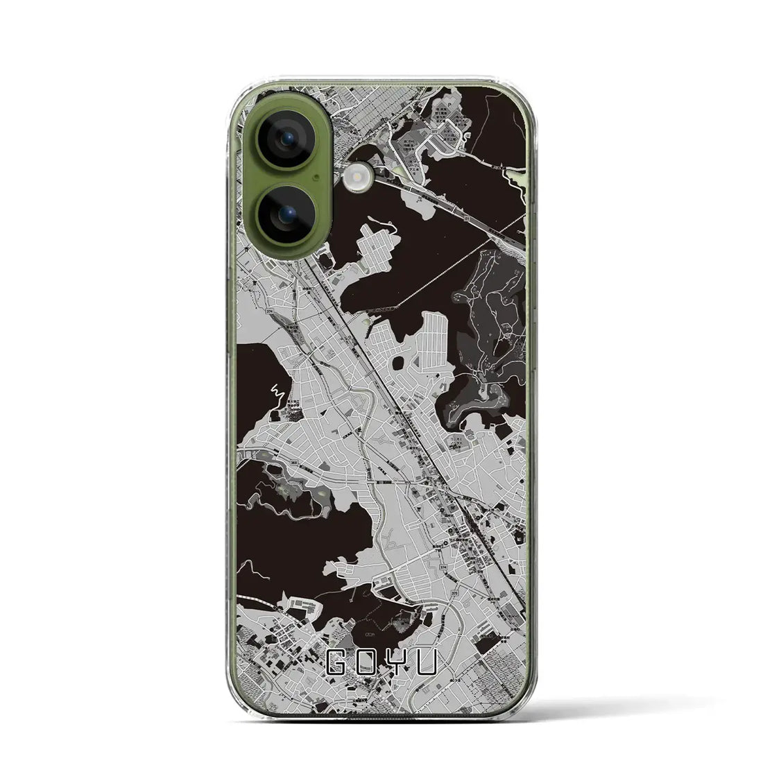 【御油（愛知県）】地図柄iPhoneケース（クリアタイプ）モノトーン・iPhone 17 Pro Max 用