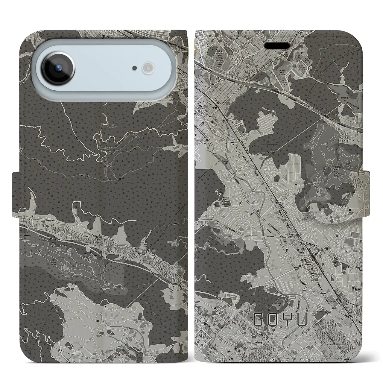 【御油（愛知県）】地図柄iPhoneケース（手帳タイプ）