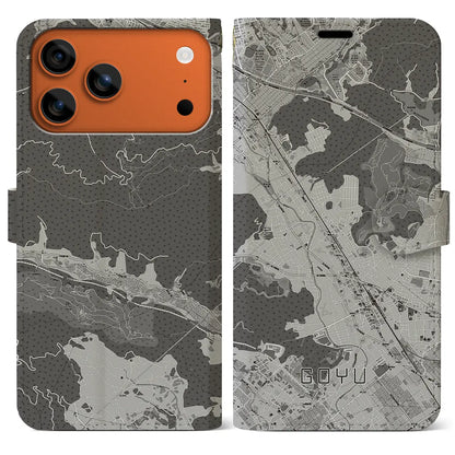 【御油（愛知県）】地図柄iPhoneケース（手帳タイプ）