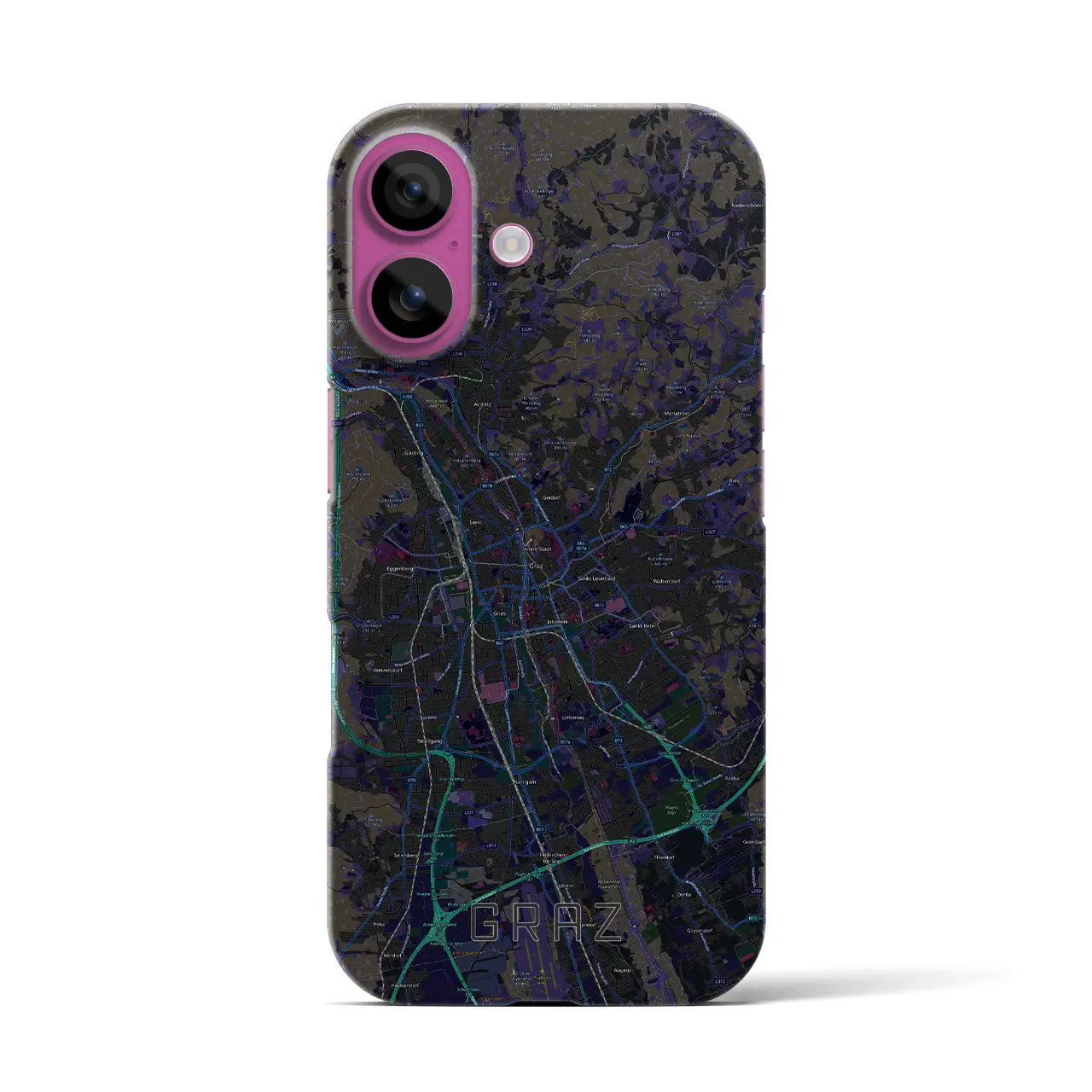 【グラーツ（オーストリア）】地図柄iPhoneケース（バックカバータイプ）