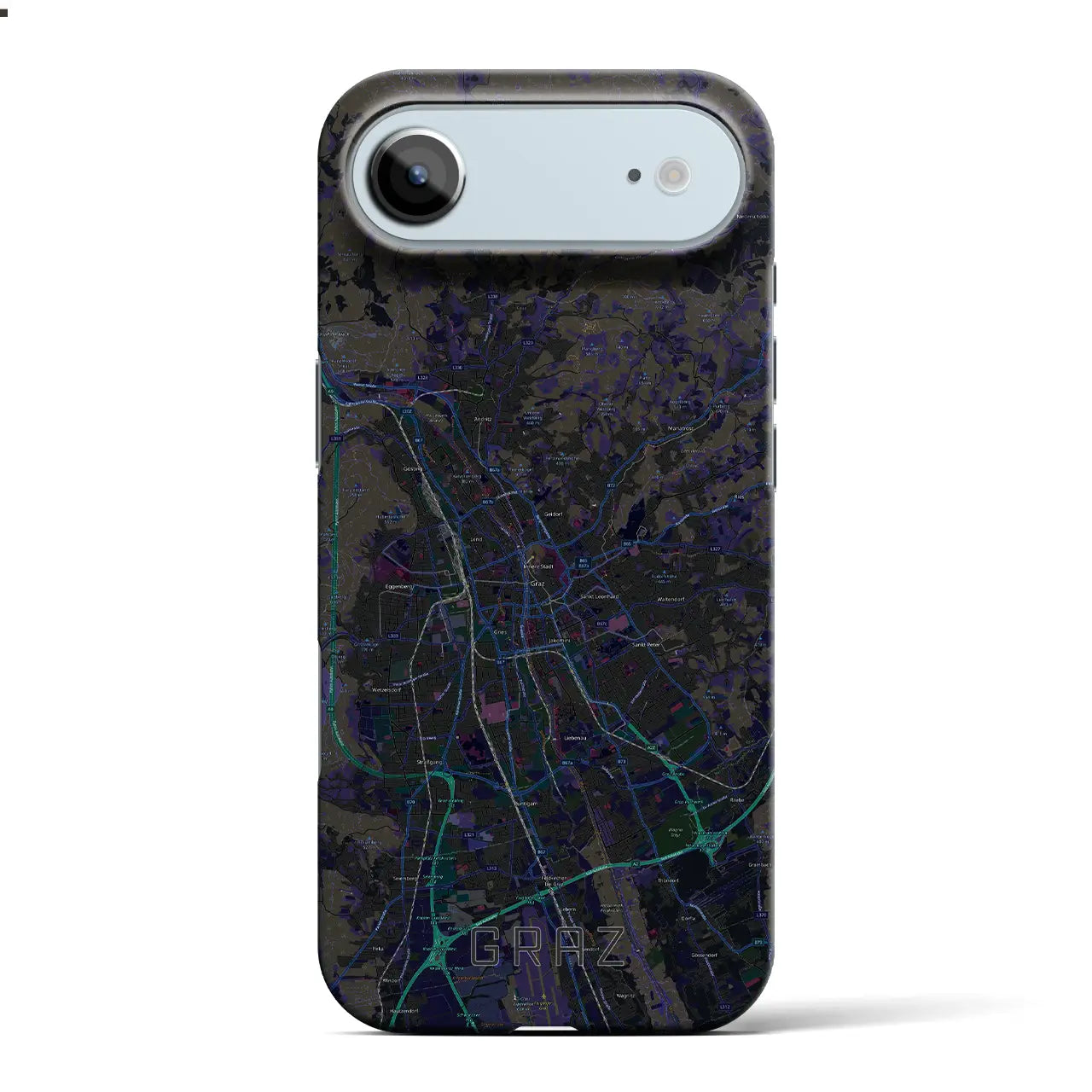 【グラーツ（オーストリア）】地図柄iPhoneケース（バックカバータイプ）