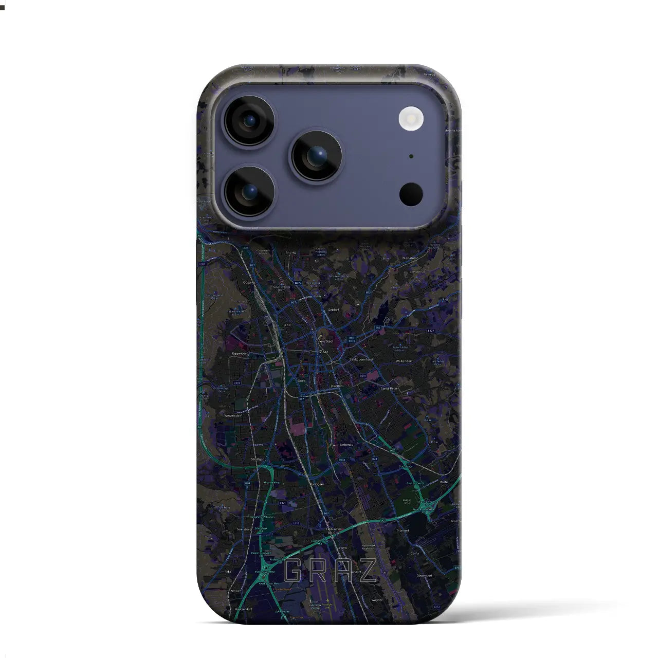 【グラーツ（オーストリア）】地図柄iPhoneケース（バックカバータイプ）