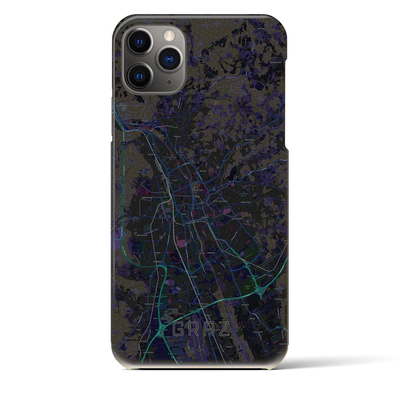 【グラーツ（オーストリア）】地図柄iPhoneケース（バックカバータイプ）