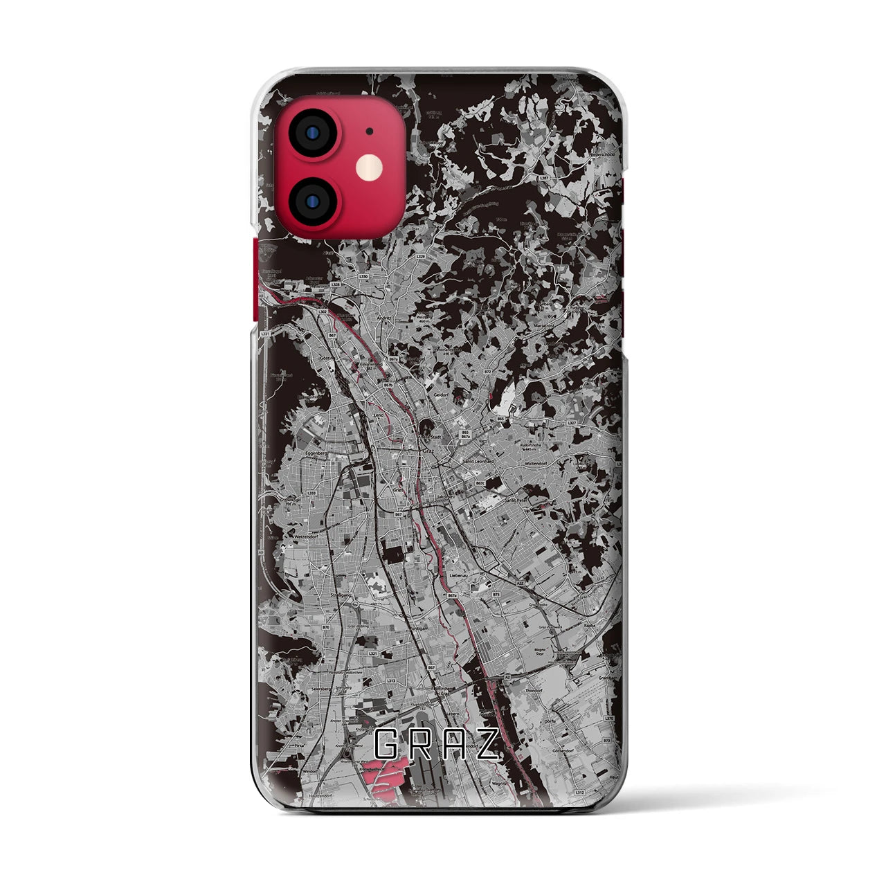 【グラーツ（オーストリア）】地図柄iPhoneケース（クリアタイプ）