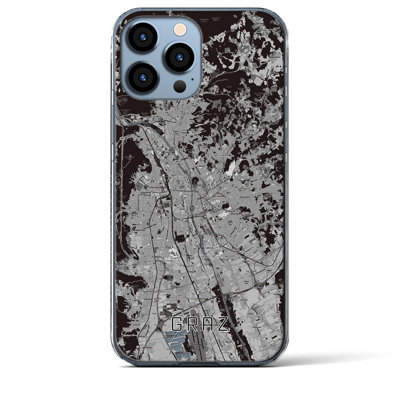 【グラーツ（オーストリア）】地図柄iPhoneケース（クリアタイプ）