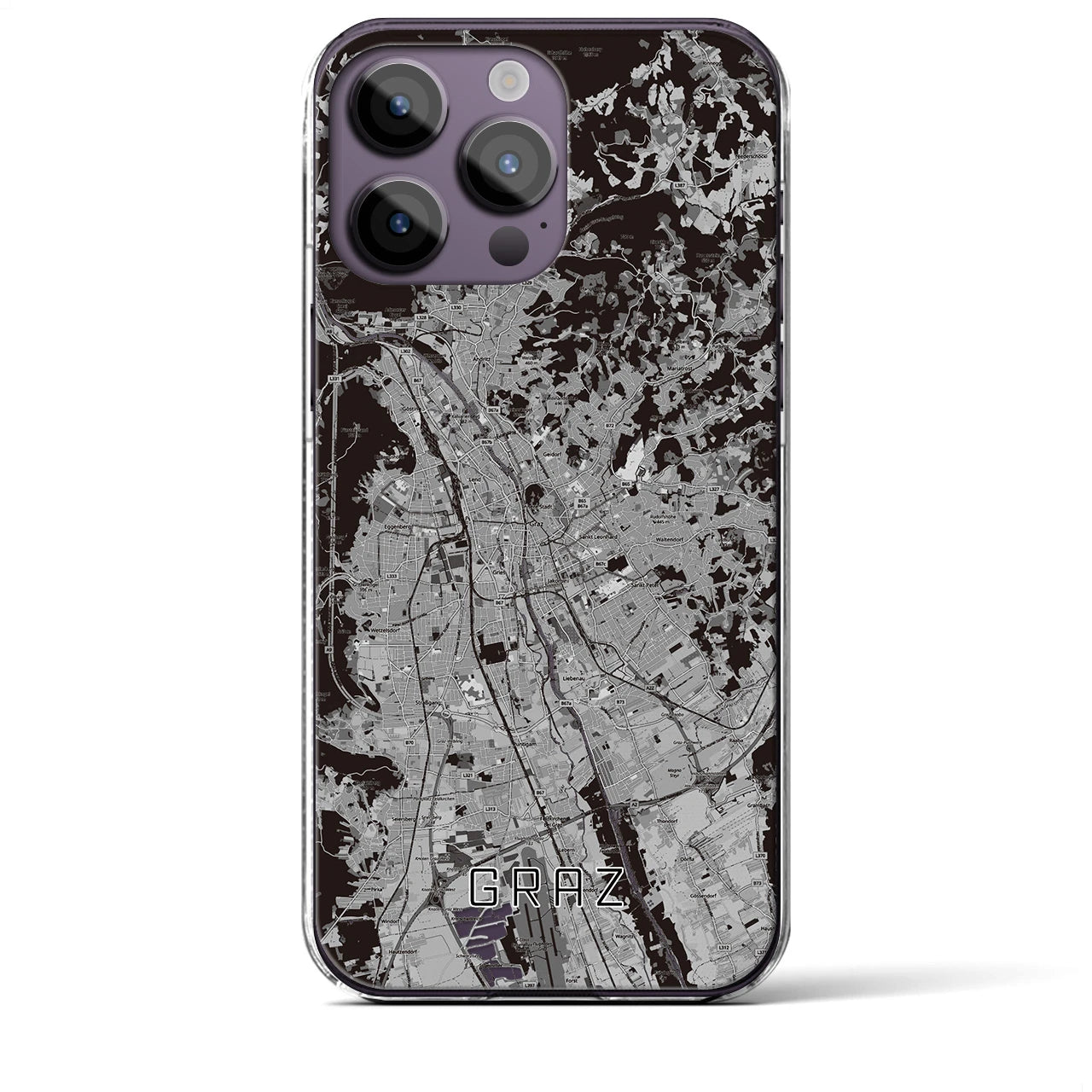 【グラーツ（オーストリア）】地図柄iPhoneケース（クリアタイプ）