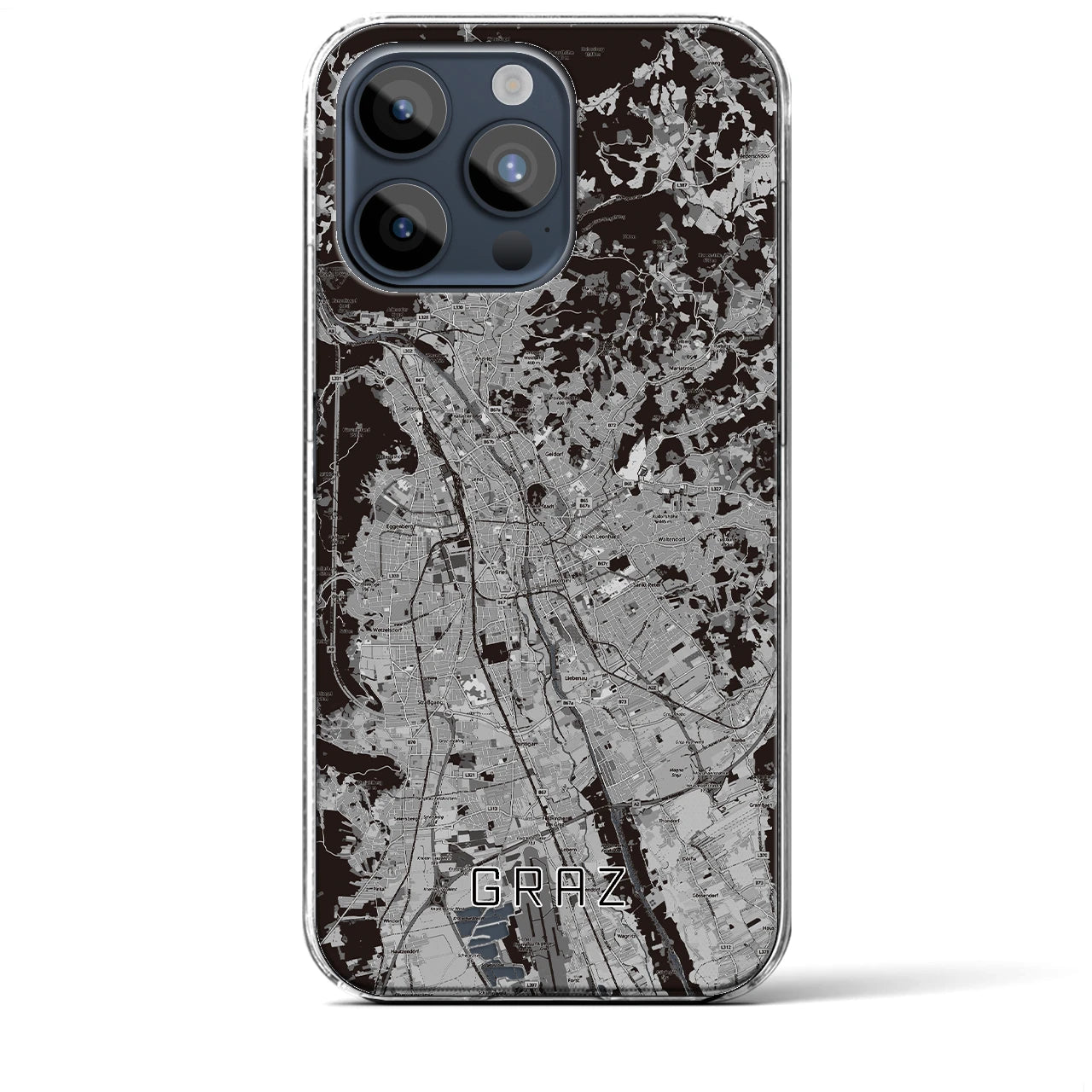 【グラーツ（オーストリア）】地図柄iPhoneケース（クリアタイプ）