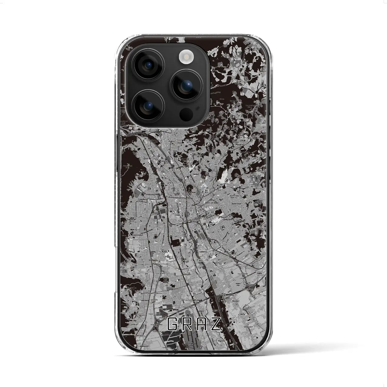 【グラーツ（オーストリア）】地図柄iPhoneケース（クリアタイプ）