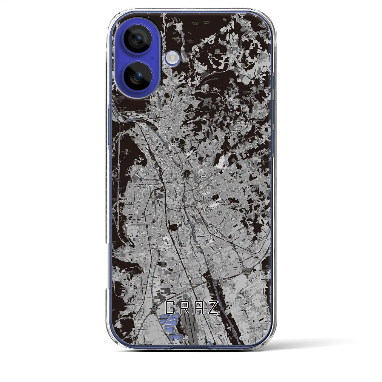 【グラーツ（オーストリア）】地図柄iPhoneケース（クリアタイプ）