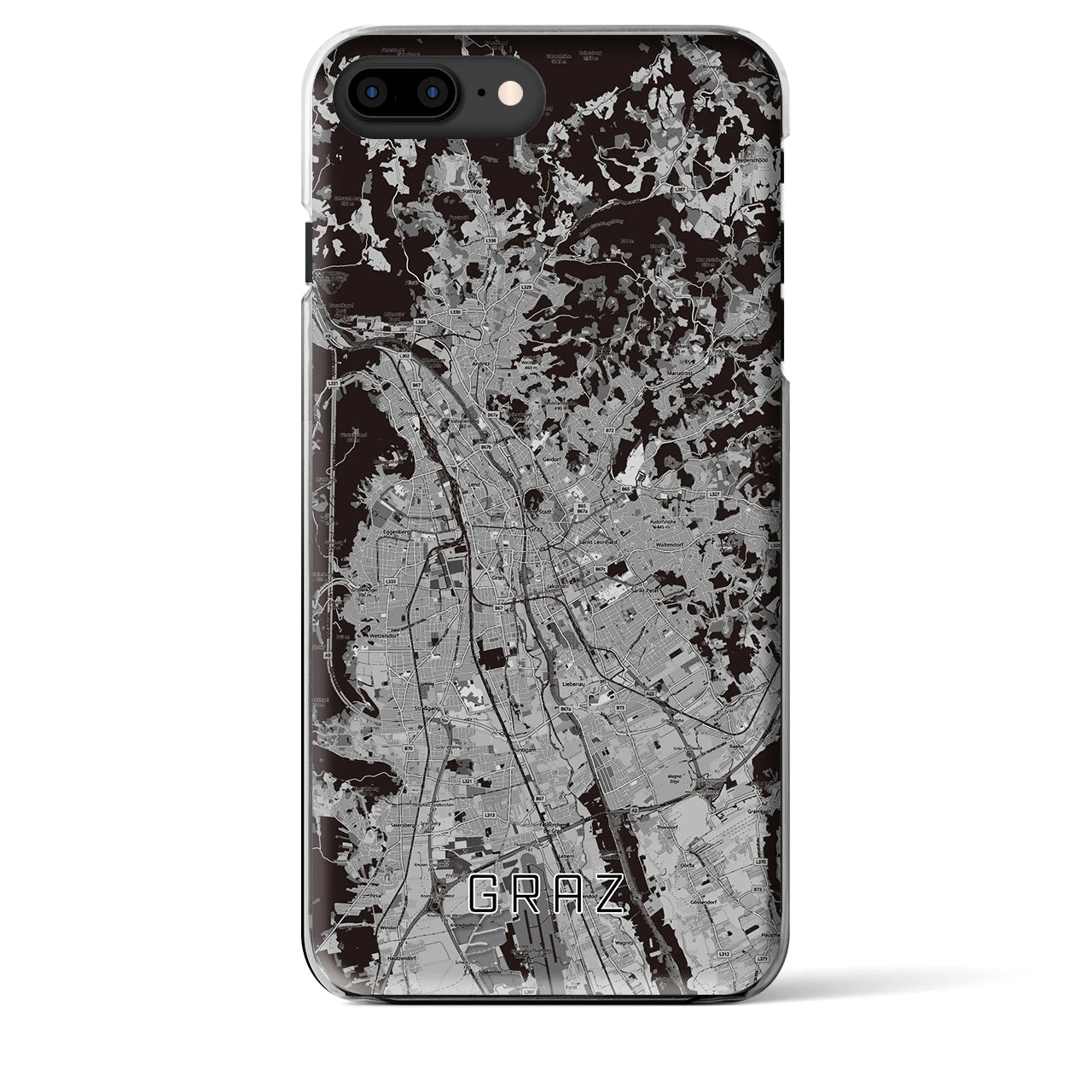 【グラーツ（オーストリア）】地図柄iPhoneケース（クリアタイプ）