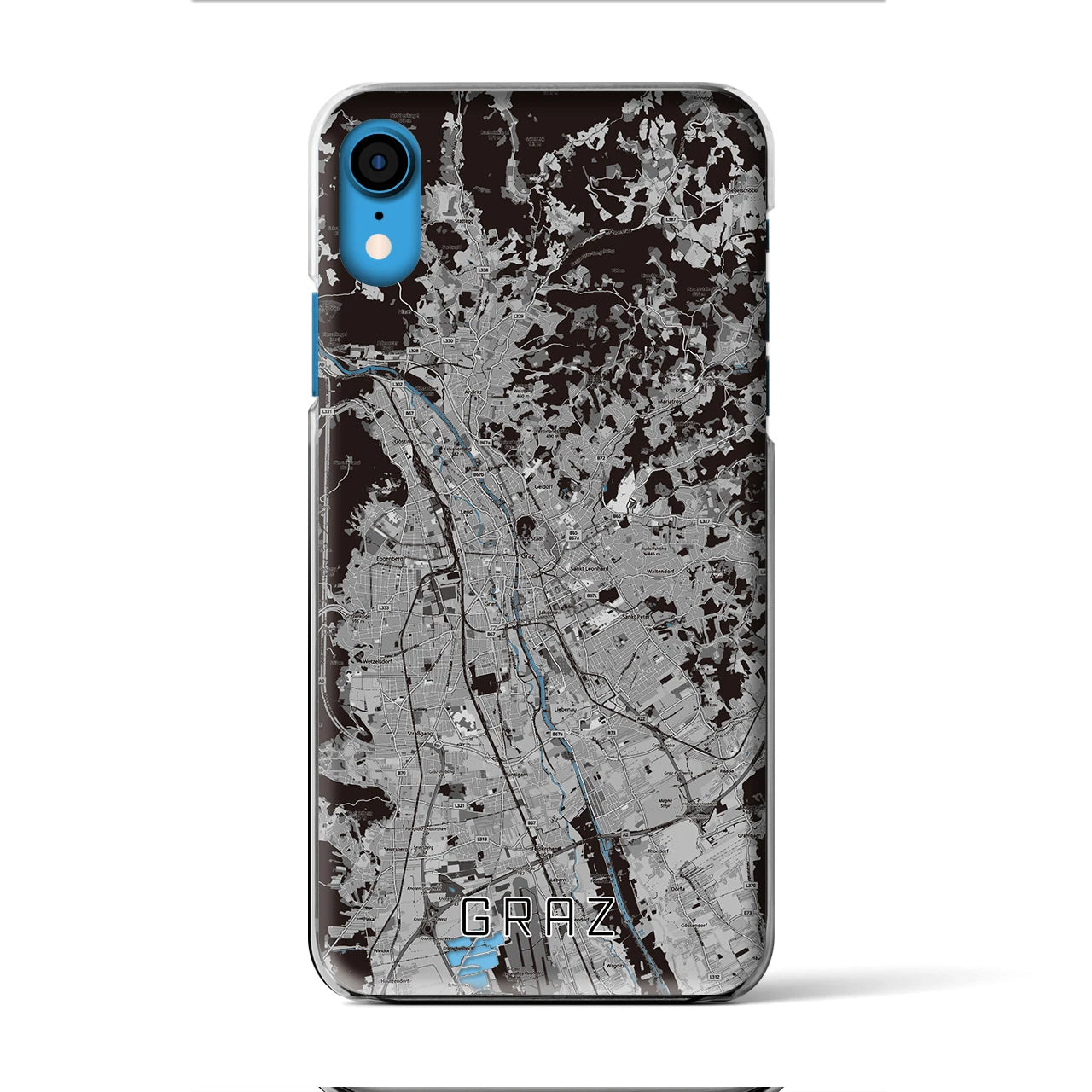 【グラーツ（オーストリア）】地図柄iPhoneケース（クリアタイプ）