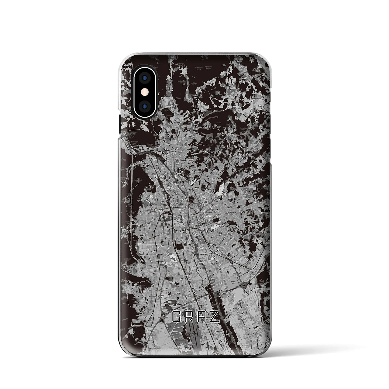 【グラーツ（オーストリア）】地図柄iPhoneケース（クリアタイプ）