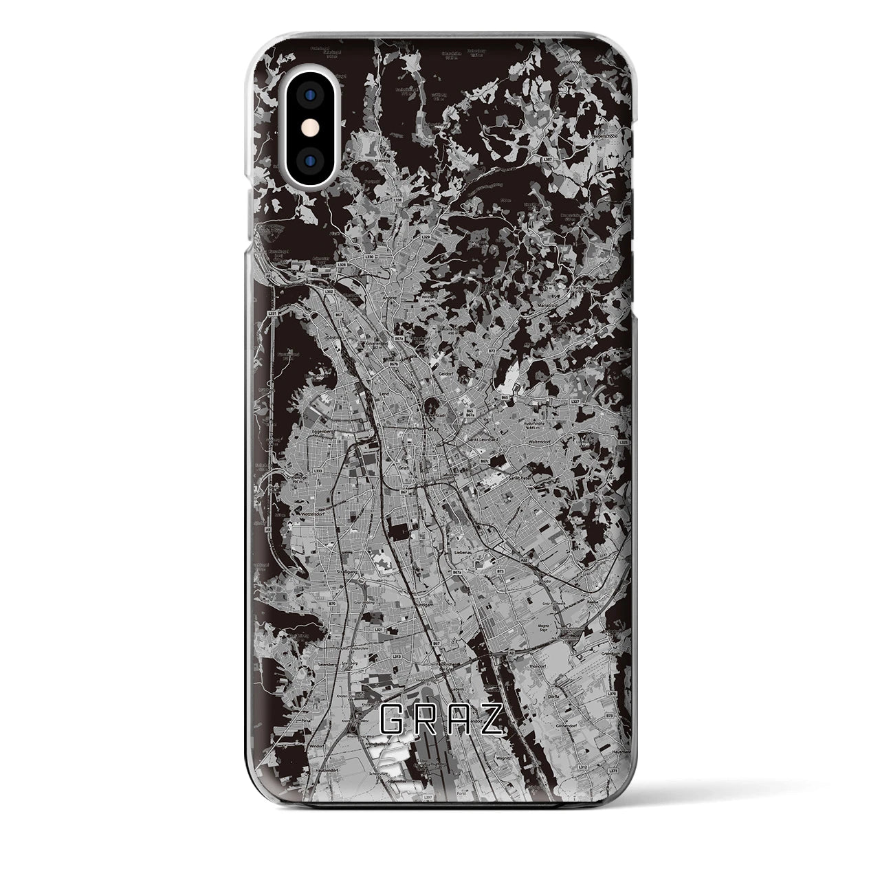 【グラーツ（オーストリア）】地図柄iPhoneケース（クリアタイプ）