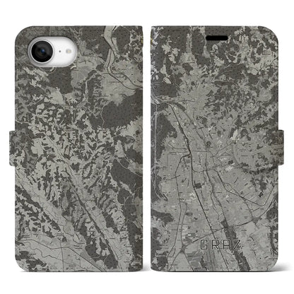 【グラーツ（オーストリア）】地図柄iPhoneケース（手帳タイプ）