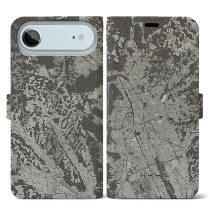 【グラーツ（オーストリア）】地図柄iPhoneケース（手帳タイプ）
