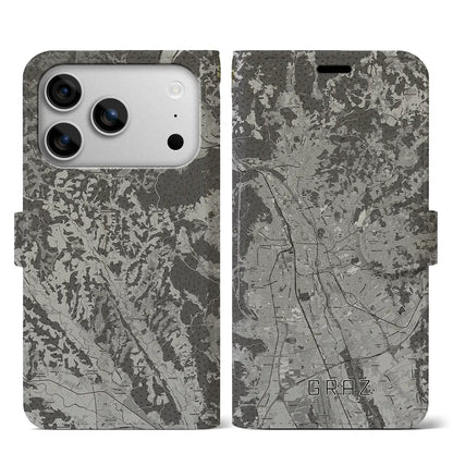 【グラーツ（オーストリア）】地図柄iPhoneケース（手帳タイプ）