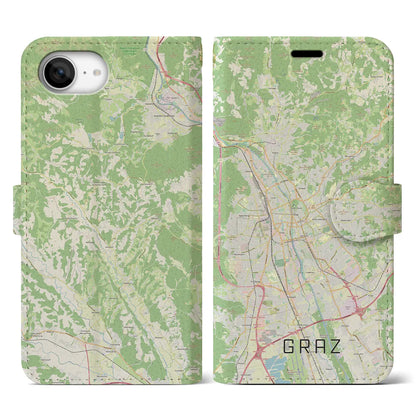 【グラーツ（オーストリア）】地図柄iPhoneケース（手帳タイプ）
