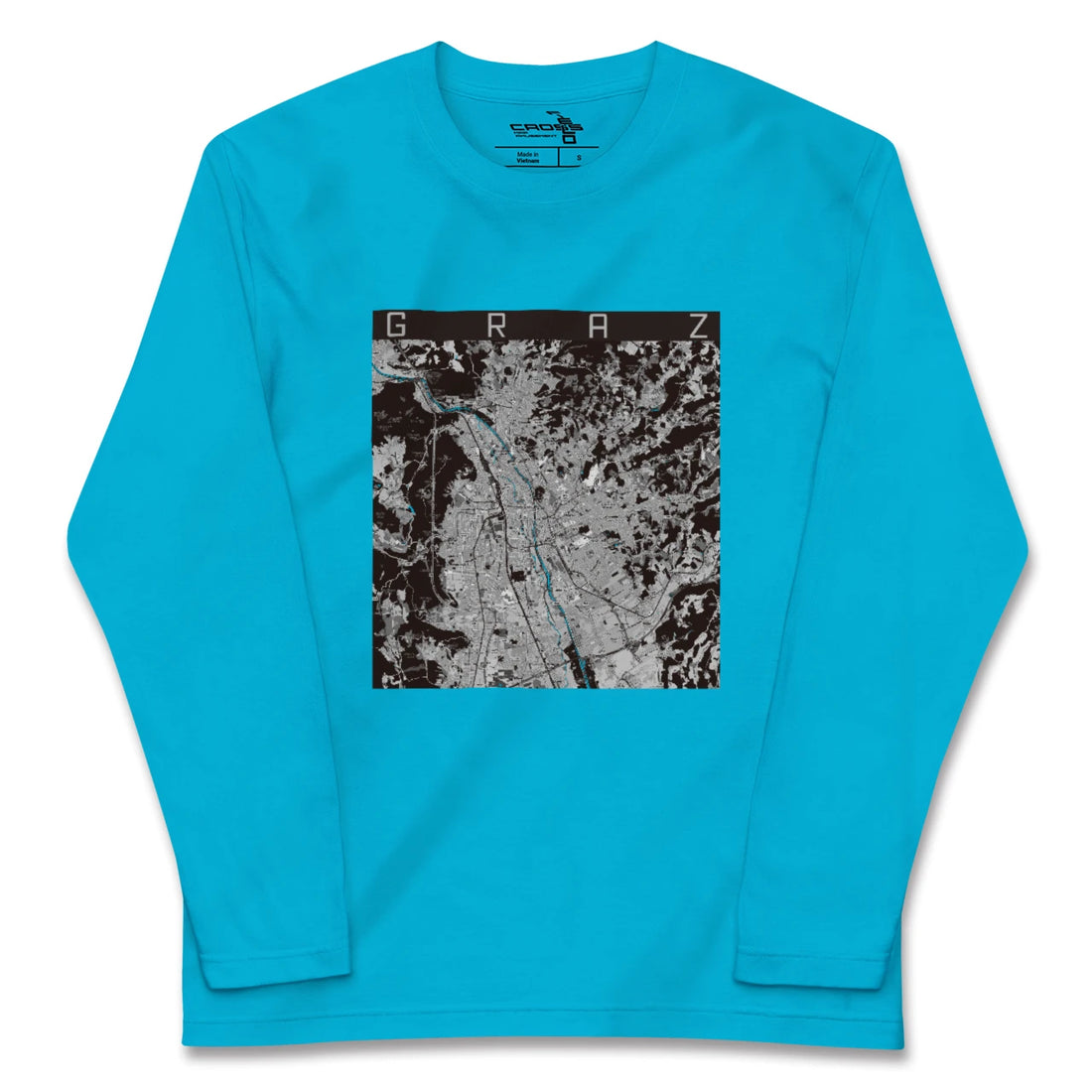 【グラーツ(オーストリア)】地図柄ロングスリーブTシャツ